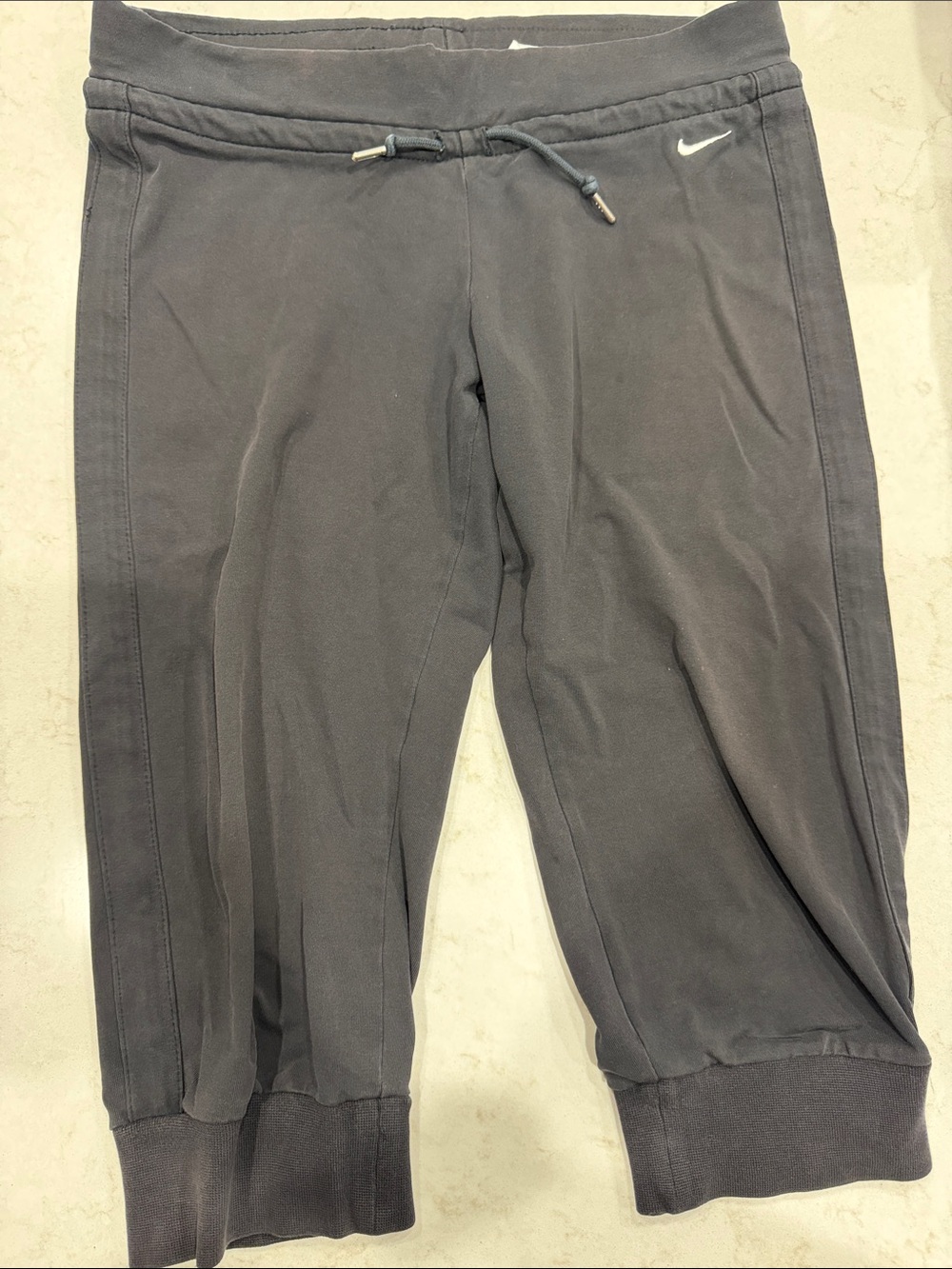 Nike Women’s Black Cropped Sweatpants with Drawstring